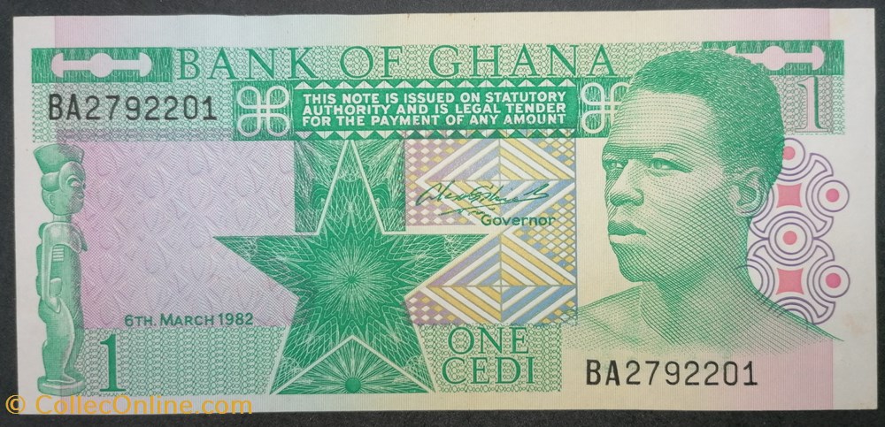 Ghana P-017b 1 cedi 1982 billets afrique ghana p 017b 1 cedi 1982