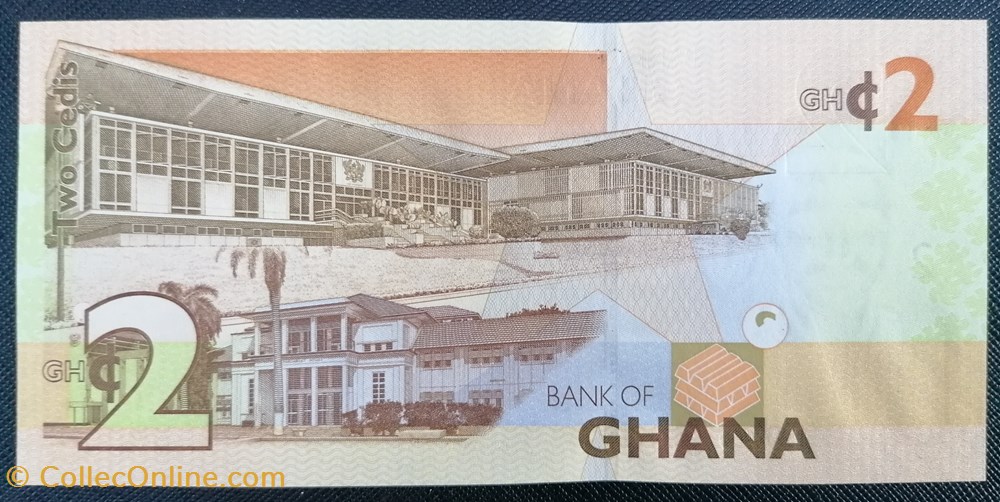 Ghana P-037Аa -2 Cedis 2010 billets afrique ghana p 037 a 2 cedis 2010