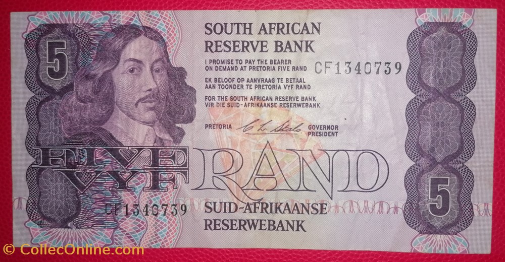billets afrique du sud p 0119e 5 rand 1990