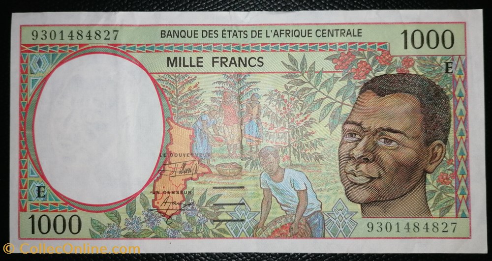 Afrique centrale (Etats de l') P-202Ea 1000 francs 1993 billets afrique centrale etats de p 202ea 1000 francs 1993