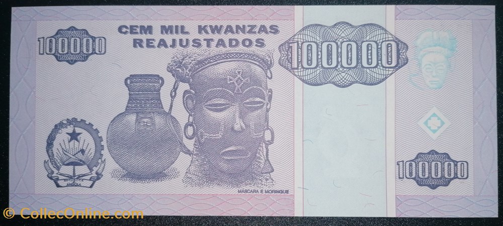 billets afrique angola p 139 100000 kwanzas 1995