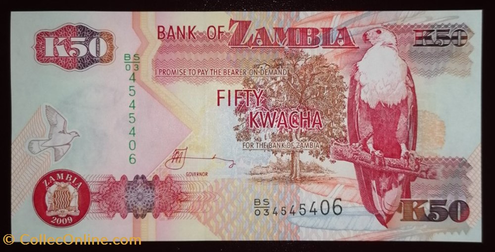billets afrique zambie 50 kwacha