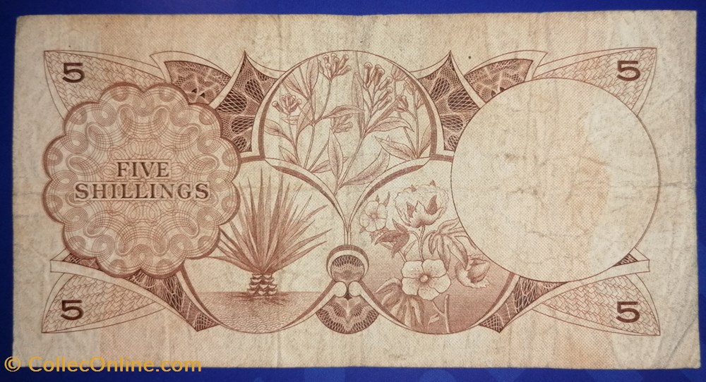 Afrique orientale anglaise P-045a 5 shillings ND1964 billets britannique afrique orientale anglaise p 045a 5 shillings nd1964