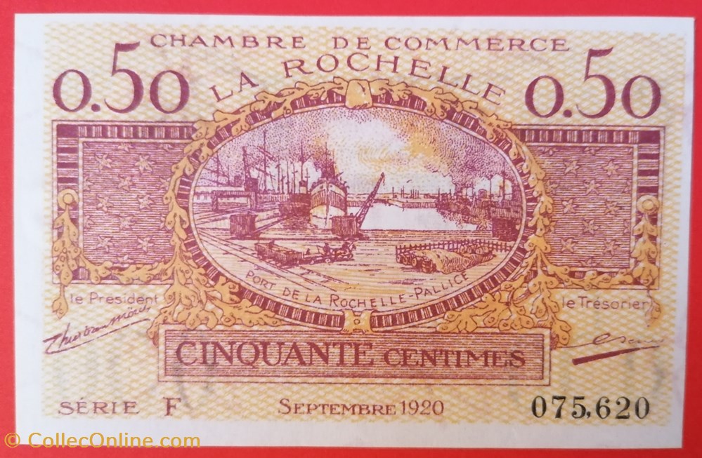 billets europe france la rochelle chambre de commerce 50 centimes 1920