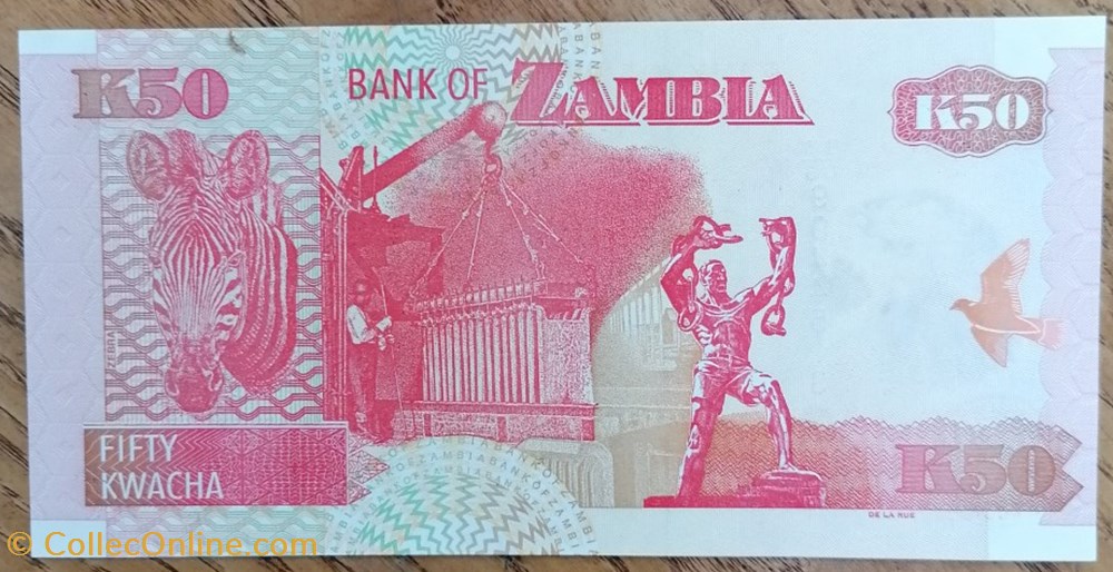 Zambie P-037h 50 Kwacha 2009 billets afrique zambie p 037h 50 kwacha 2009
