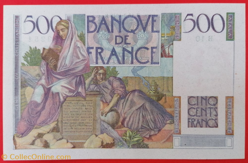 France P-129a.1 500 francs Chateaubriand 1945 billet europe france p 129a 1 500 francs chateaubriand 1945