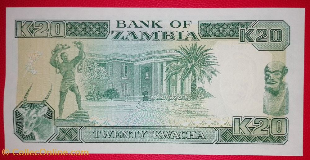 Zambie P-032b 20 Kwacha 1989 billets afrique zambie p 032b 20 kwacha 1989