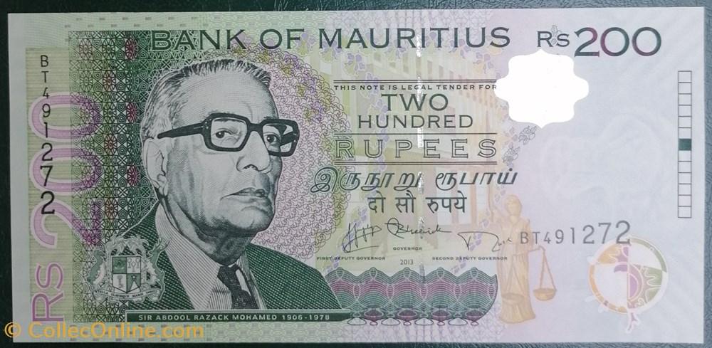 billet afrique ile maurice p 61b 200 rupees 2013