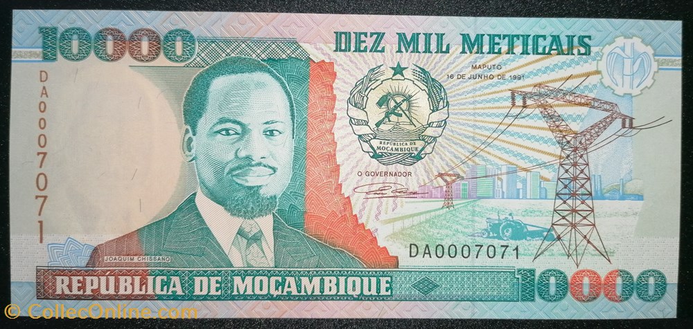 Mozambique P-137 10 000 meticais 1991 billets afrique mozambique p 137 10 000 meticais 1991