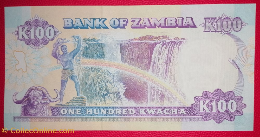 Zambie P-034a 100 Kwacha 1991 billets afrique zambie p 034a 100 kwacha 1991