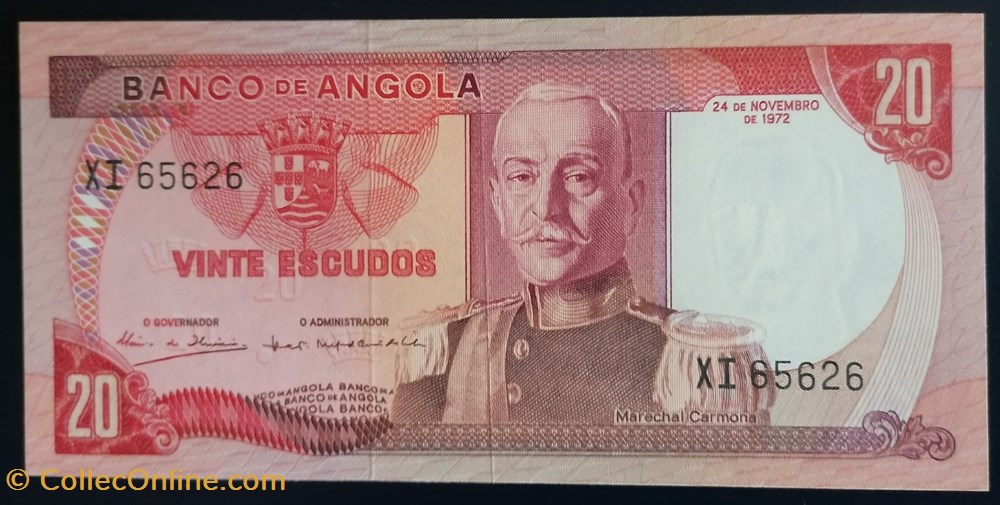 billet afrique angola p 099 20 escudos 1972