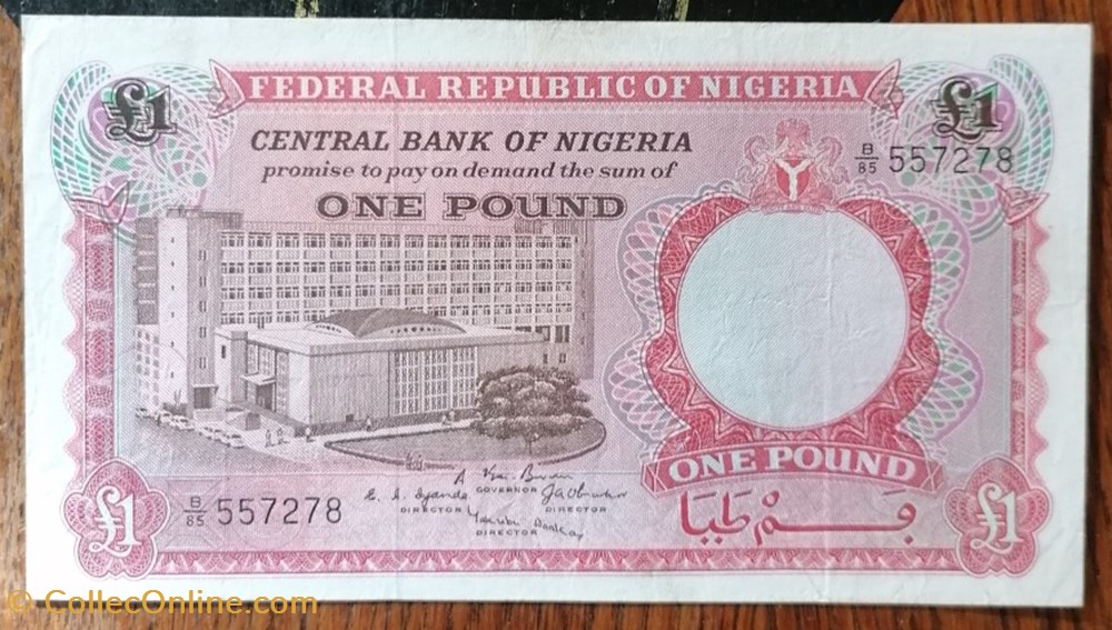 billet afrique nigerium nigeria p 008 1 pound nigeria 1967