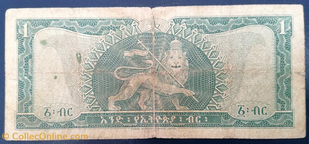 Ethiopie P-025 1 dollar 1966 billet afrique ethiopie p 025 1 dollar 1966