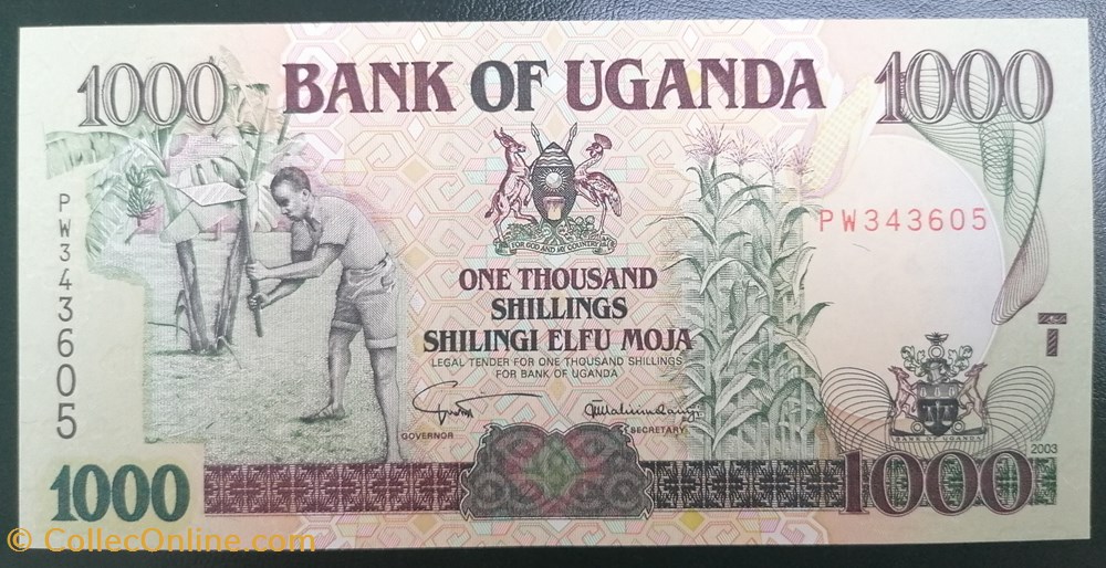 billets afrique ouganda p 039ab 1000 shillings 2003