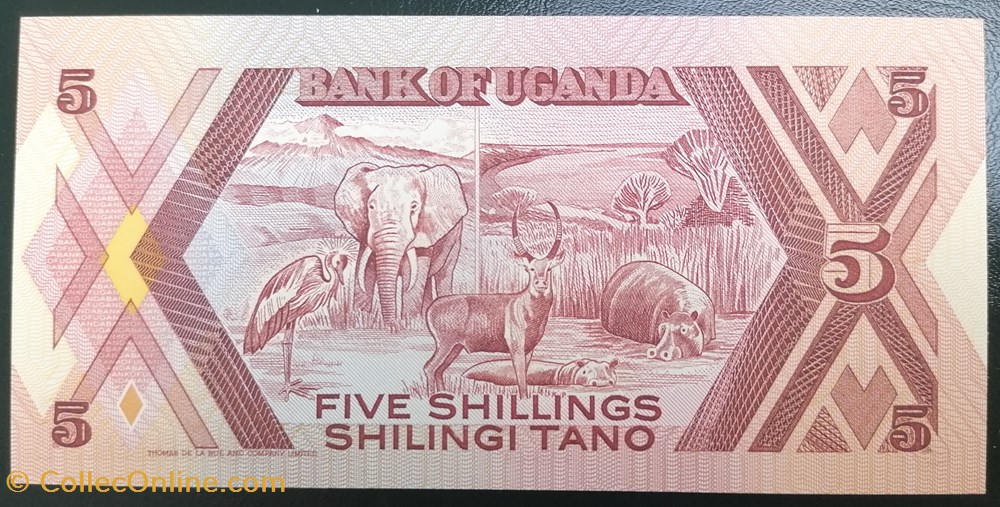 billets afrique ouganda p 027 5 shillings 1987