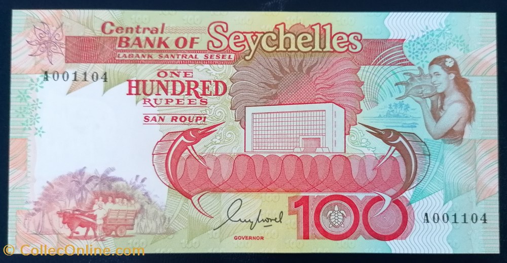 Seychelles P-035 100 roupies 1989 billet afrique seychelles p 035 100 roupies 1989
