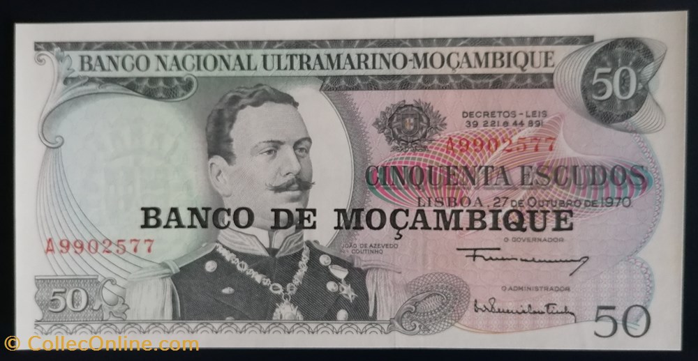 billet afrique mozambique p 116 50 escudos mozambicains 1976