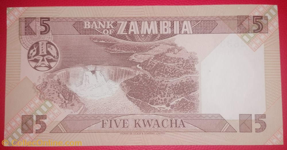 Zambie P-025c 5 Kwacha ND 1986-1988 billets afrique zambie p 025c 5 kwacha nd 1986 1988
