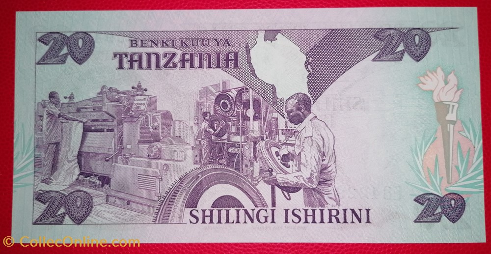 billets afrique tanzanie p 015 20 shilingi