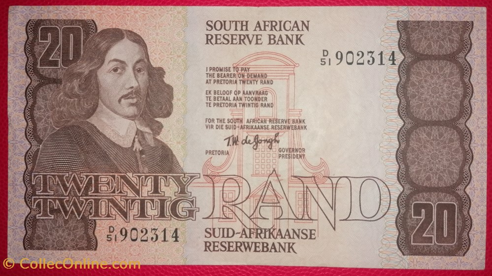 Afrique du sud P-0121a 20 RAND 1978 billets afrique du sud p 0121a 20 rand 1978