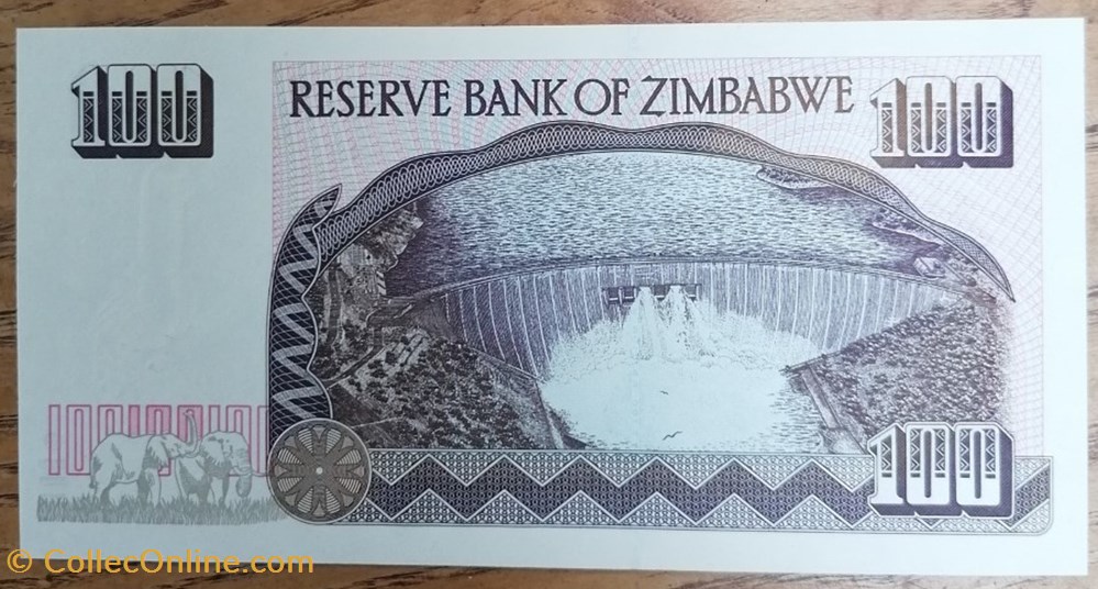 billet afrique zimbabwe p 009a 100 dollars 1995