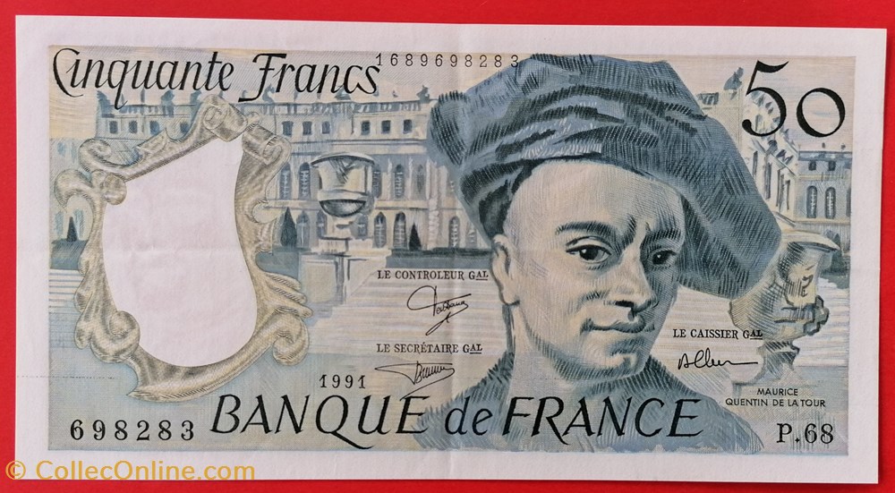 billet europe france p 152e 2 50 francs quentin de la tour 1991