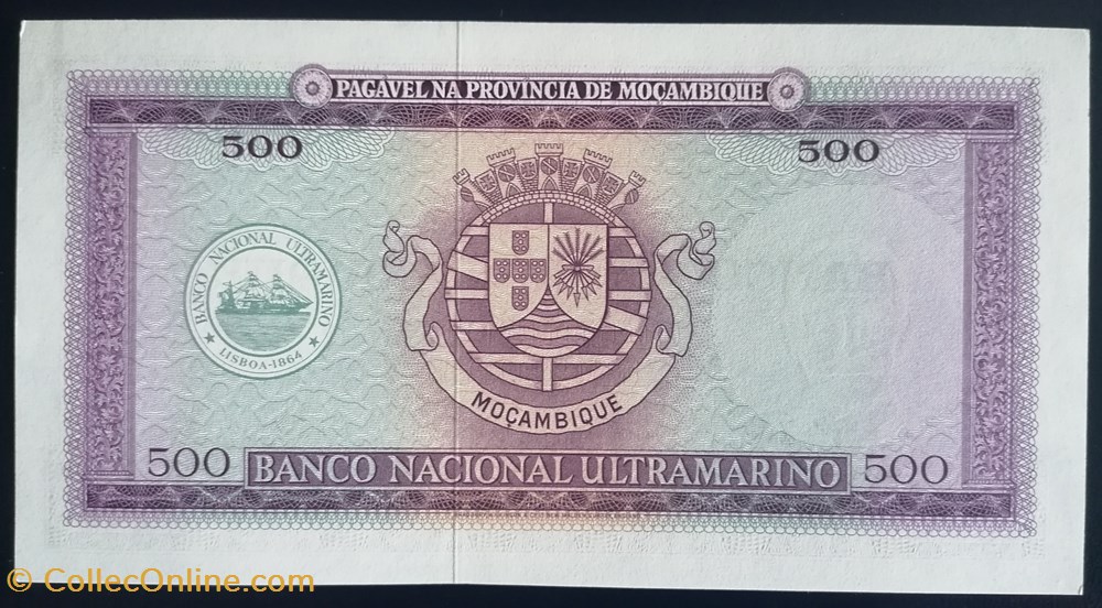 billet afrique mozambique p 118a 1 500 escudos mozambicains 1976