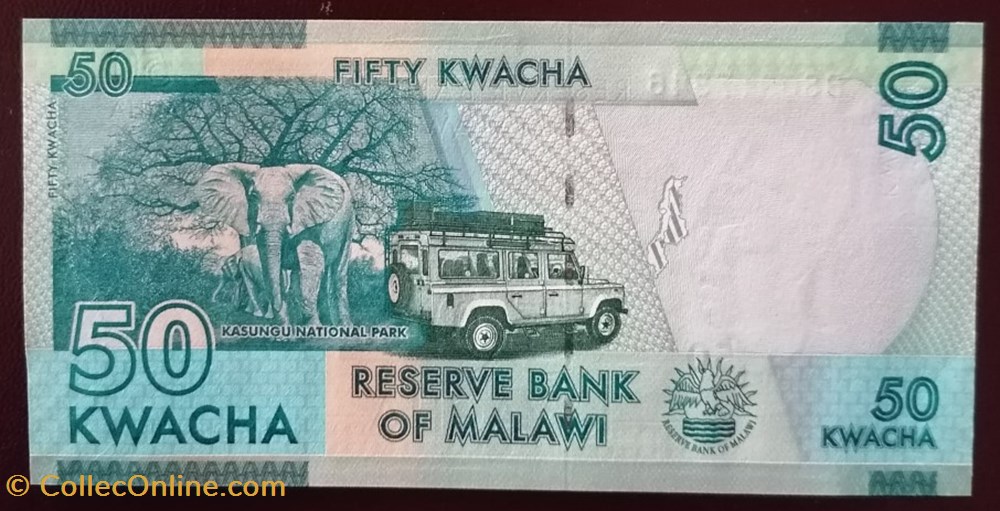 billet afrique malawi 50 kwacha 2018