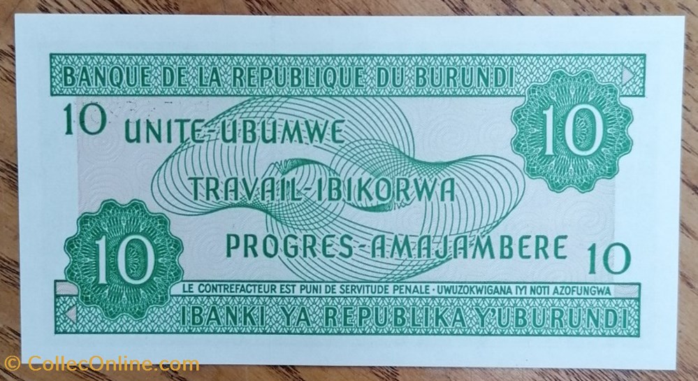 Burundi P-033e.1 10 francs 2005 billet afrique burundi p 033e 1 10 francs 2005