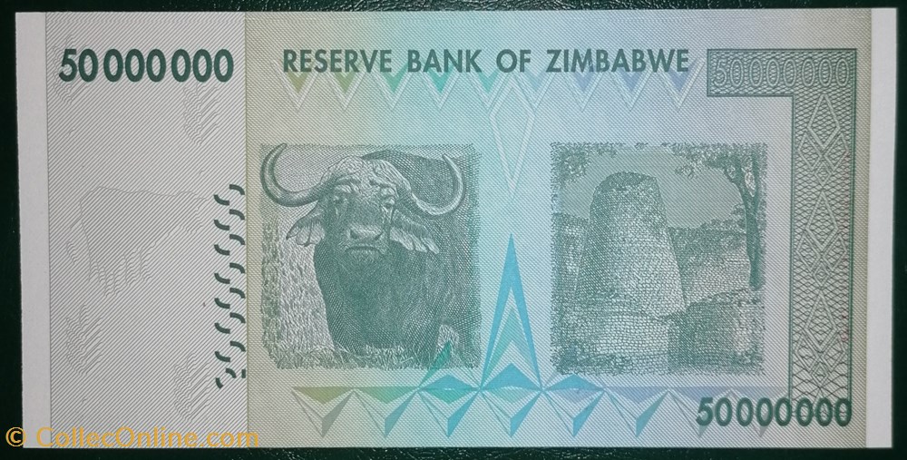 billet afrique zimbabwe p 079a 50 million dollars 2008