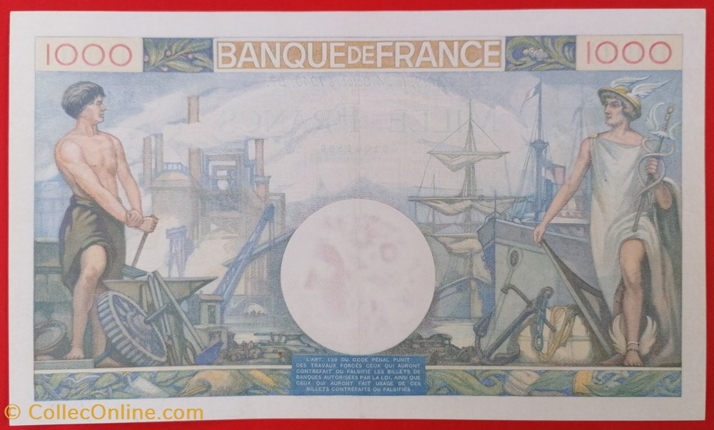 France P-096a.1 1000 francs commerce et industrie 1940 billet europe france p 096a 1 1000 francs commerce et industrie 1940