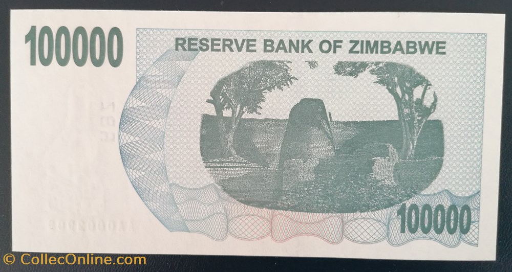 Zimbabwe P-048a 100 000 dollars 2007 billet afrique zimbabwe p 048a 100 000 dollars 2007