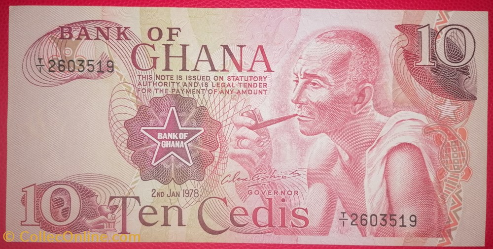 Ghana P-016f 10 cedis 1978 billets afrique ghana p 016f 10 cedis 1978