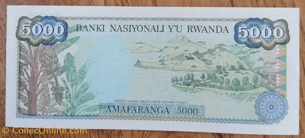 billet afrique rwandum rwanda p 022a 5000 francs 1988