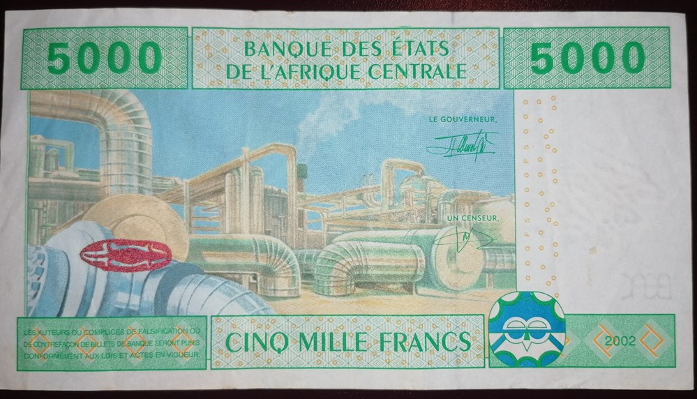 billets afrique centrale etats de p 609c 5 000 francs 2002