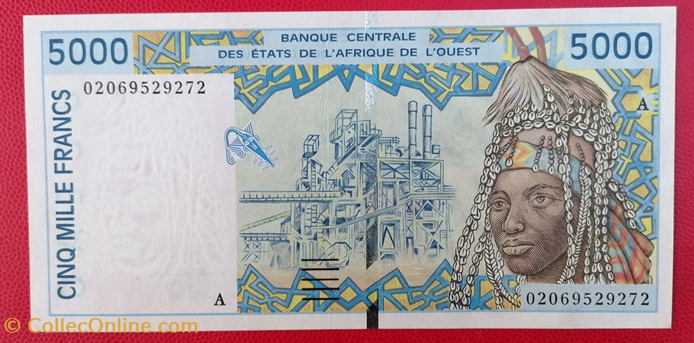 Afrique de l'ouest (Etats d') P-113Ai 5000 francs 1999 billets l afrique de ouest etats p 113ai 5000 francs 1999