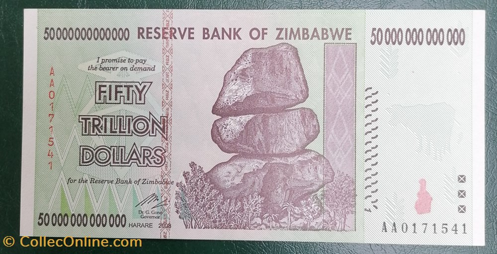 billet afrique zimbabwe p 090 50 trillion dollars 2008