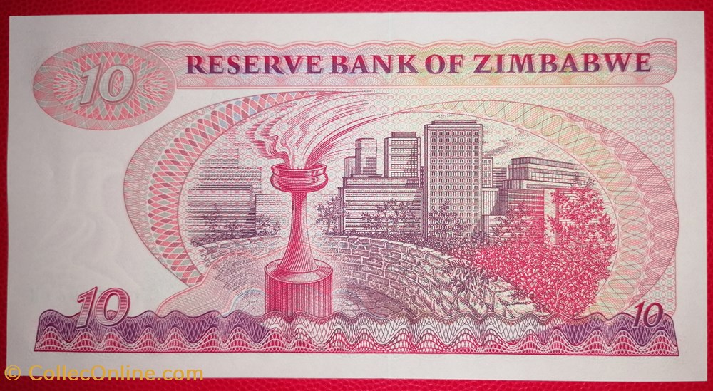 Zimbabwe P-003e 10 dollars 1994 billets afrique zimbabwe p 003e 10 dollars 1994