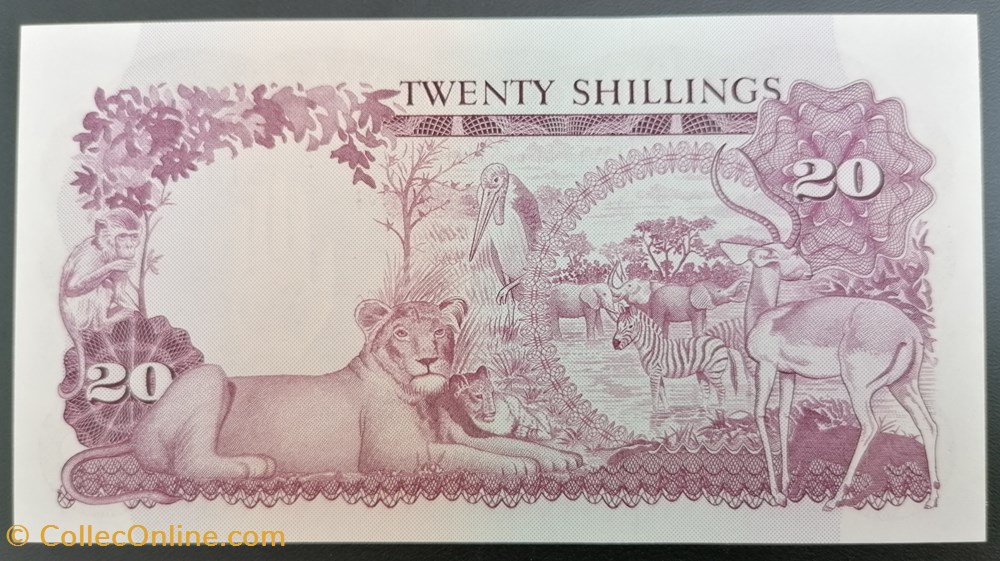 Ouganda P-003a 20 shillings ND 1966 billets afrique ouganda p 003a 20 shillings nd 1966