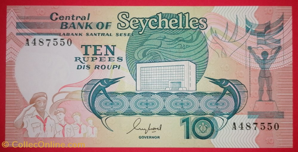 Seychelles P-032 10 roupies 1989 billets afrique seychelles p 032 10 roupies 1989