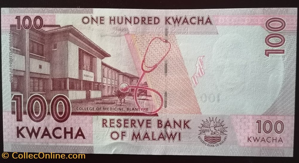 billet afrique malawi p 59b 100 kwacha 2017