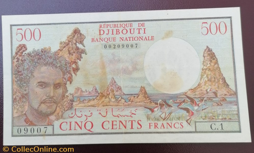 billet afrique djibouti p 36a 500 francs nd 1979