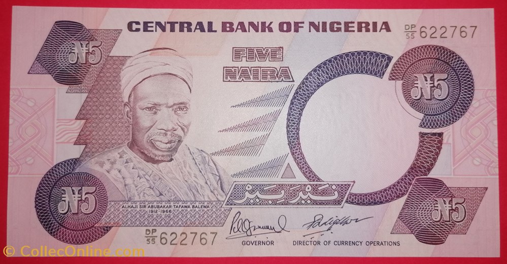 Nigeria P-024e 5 Naira 1984 billets afrique nigeria p 024e 5 naira 1984