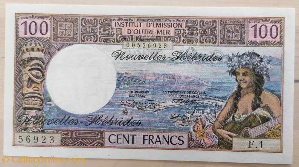 Nouvelles Hébrides P-018b 100 francs 1977 billets oceanie territoires francais du pacifique nouvelles hebrides p 018b 100 francs 1977