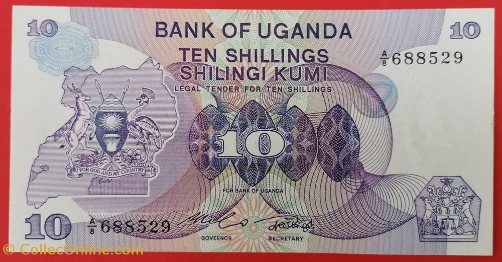 Ouganda P-016 10 shillings 1982 billets afrique ouganda p 016 10 shillings 1982
