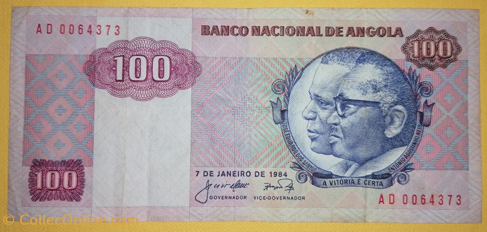 billets afrique angola p 119 100 kwanzas 1984