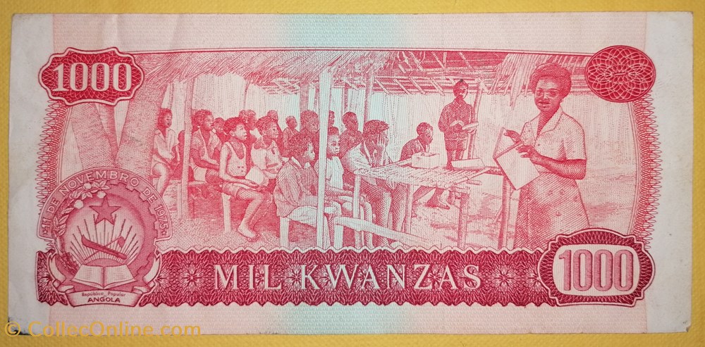 Angola P-117a 1000 Kwanzas 1979 billets afrique angola p 117a 1000 kwanzas 1979