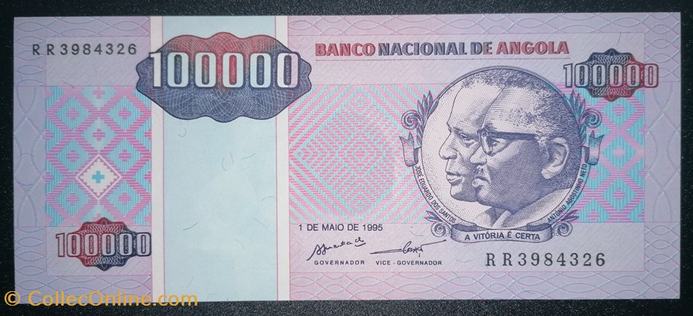 billets afrique angola p 139 100000 kwanzas 1995