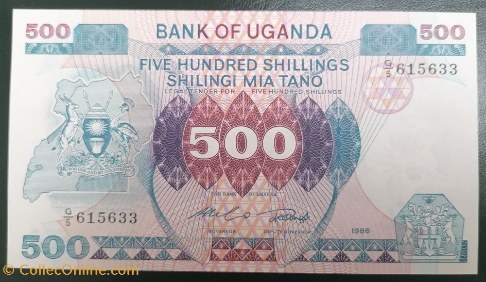 Ouganda P-025 500 shillings 1986 billets afrique ouganda p 025 500 shillings 1986