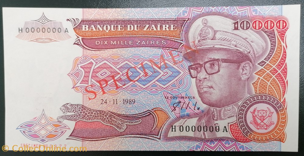 billets afrique zaire p 038s 10 000 zaires 1989